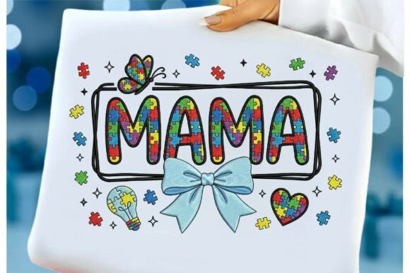 Autism Mama Awareness Embroidery Design