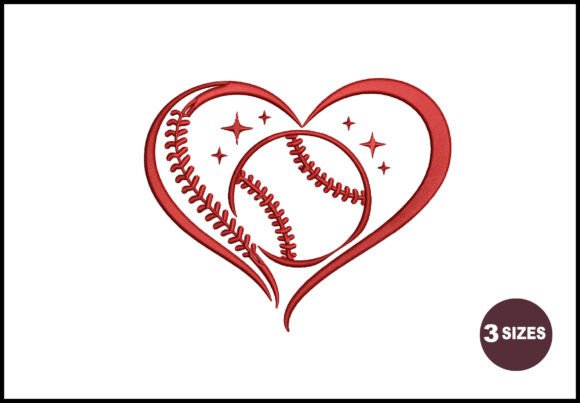 Baseball Heart Embroidery