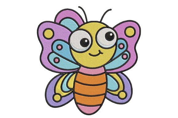 Cartoon Butterfly Embroidery Design