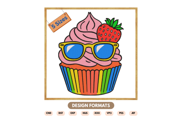 Cool Cupcake Embroidery Design