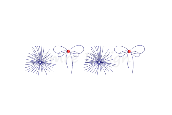 Coquette USA Firework Embroidery Design