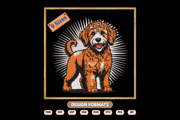 Curly Dog Embroidery Design