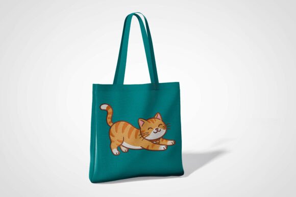 Cute Orange Cat Embroidery Design
