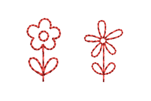 Doodle Flower Outline Embroidery Set