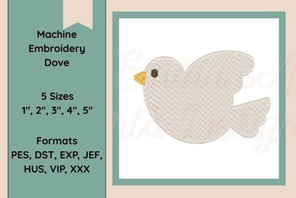 Elegant Dove Machine Embroidery Design