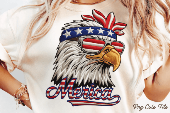 Faux Embroidery Patriotic Eagle PNG