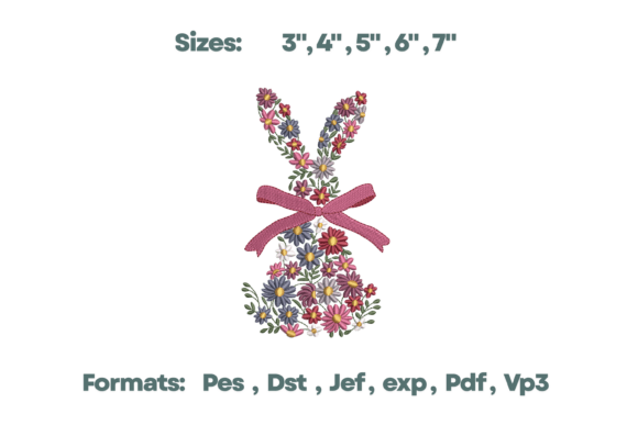 Floral Bunny Silhouette Embroidery Art