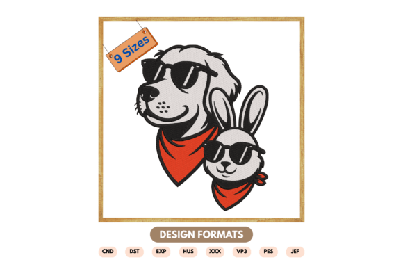 Funny Animal Duo Machine Embroidery File
