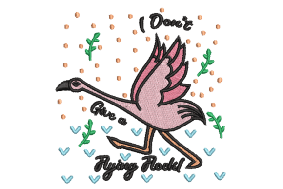 Funny Flamingo Embroidery