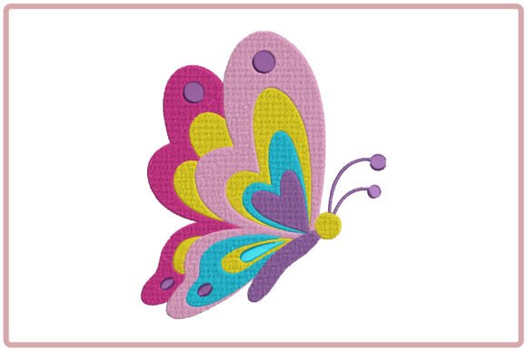 Heart Wings Butterfly Embroidery Design