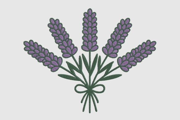 Lavender Bouquet Embroidery Design