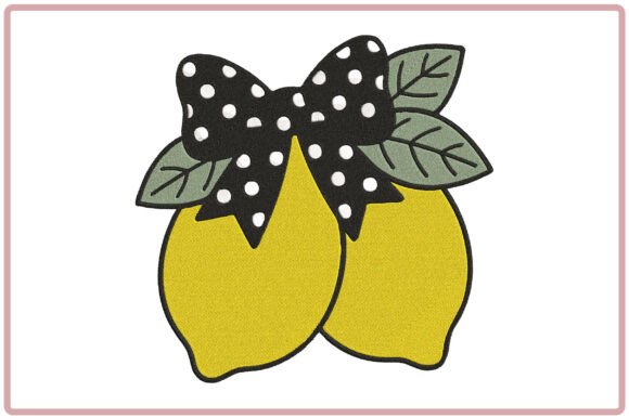 Lemon Coquette Bow Embroidery