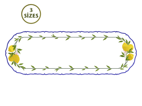 Lemon Table Runner Embroidery Design