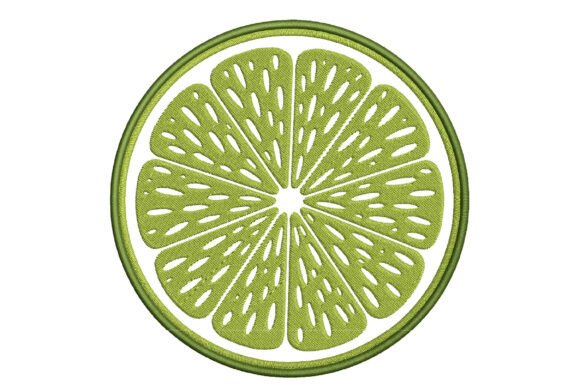 Lime Slice Embroidery Design