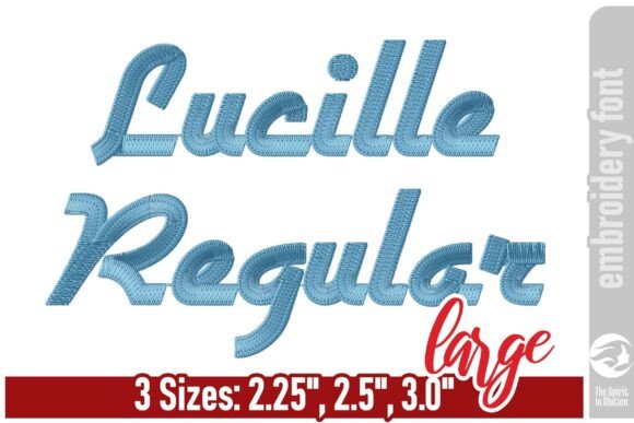 Lucille Regular Embroidery Font - Large