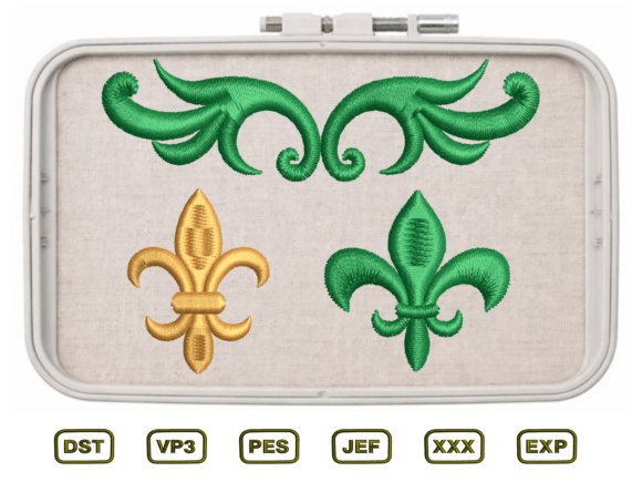Ottoman Fleur De Lis Border Embroidery Set