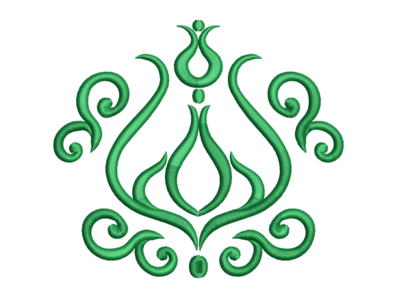 Ottoman Green Tulip Embroidery