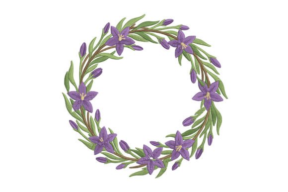 Periwinkle Flower Embroidery Design