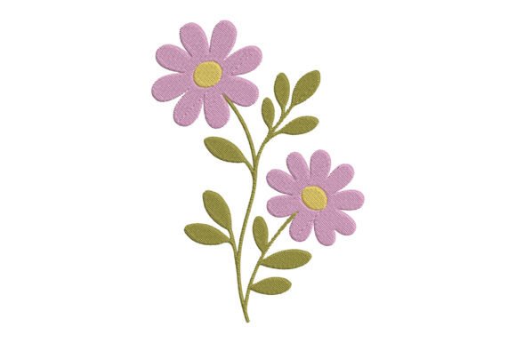 Pink Daisy Flower Embroidery Design