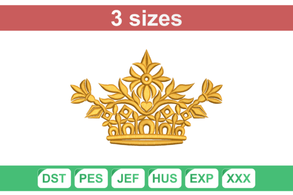 Royal Crown Tiara Embroidery Design