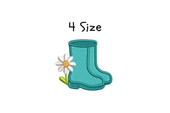 Rubber Boots Embroidery Design