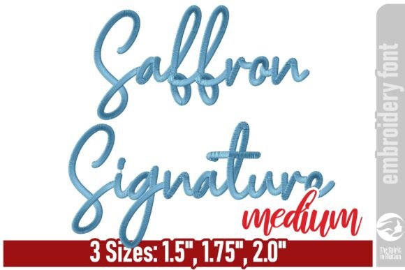 Saffron Signature Embroidery Font - M