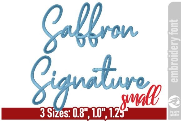 Saffron Signature Embroidery Font - S