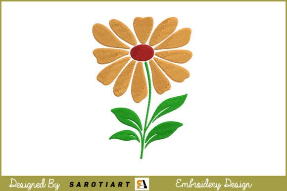 Single Sunflower Embroidery Design
