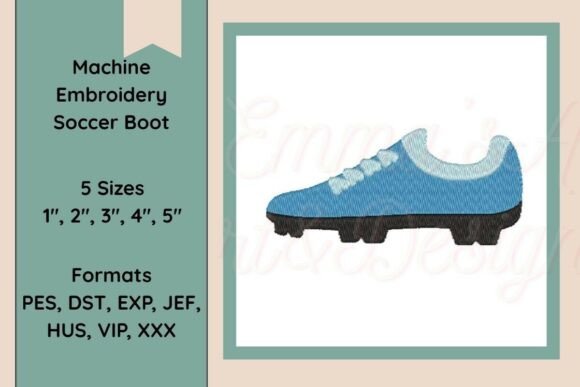 Soccer Boot Machine Embroidery Design