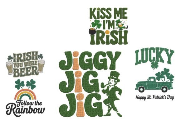 St Patricks Day Lucky Embroidery Bundle