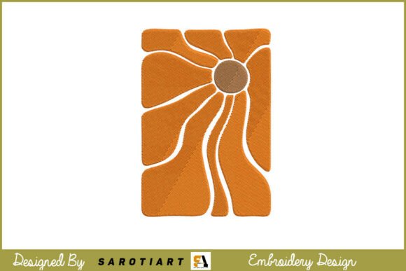 Trendy Abstract Flower Embroidery Design