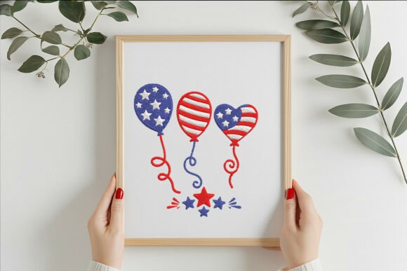 USA Color Balloon Embroidery Design